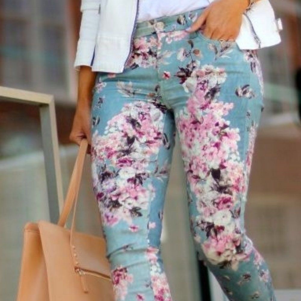 7 For All Mankind Floral Jeans